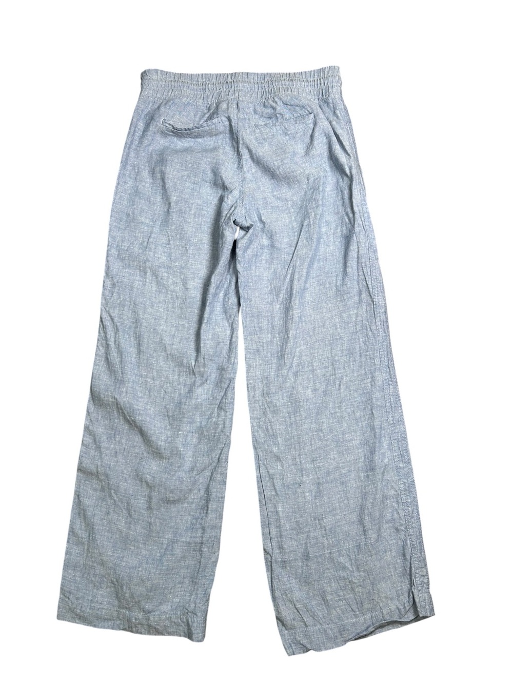 Athleta blue Cabo wide leg linen pull on pants size 8 coastal beach lagenlook - Picture 3 of 8